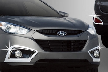 Хромированные накладки на противотуманные фары Autoclover - Hyundai ix35 2009-2015 - Автоаксессуары и тюнинг
