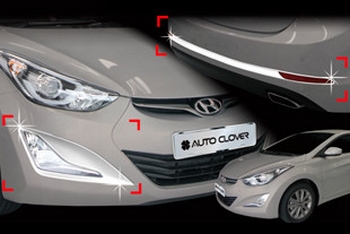 Хромированные накладки на противотуманные фары Autoclover - Hyundai Elantra V 2010-2015 - Автоаксессуары и тюнинг