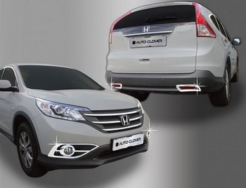 Хромированные накладки на противотуманные фары (перед/зад) Autoclover - Honda CR-V IV 2012-2016 C445