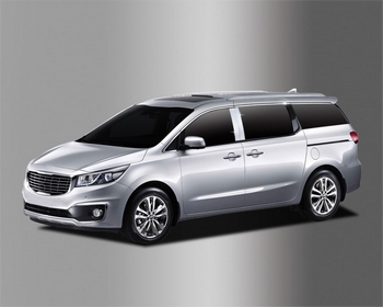 Хромированные накладки на стойки дверей Autoclover - KIA Carnival III 2014-2020 B179