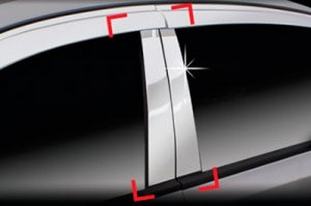 Хромированные накладки на стойки дверей Autoclover - KIA Optima I 2010-2015 - Автоаксессуары и тюнинг