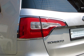 Хромированные накладки на задние фонари Kyoungdong - KIA Sorento II FL 2013-2020 - Автоаксессуары и тюнинг