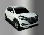 Hyundai Tucson 2016 - 2017  дефлектор капота из 3 частей