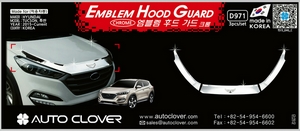 Hyundai Tucson хромированный дефлектор капота из 3 элементов и эмблема Autoclover - Автоаксессуары и тюнинг