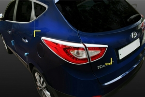 Hyundai Tucson ix35 2014 -2015  ободки хромированные на фонари - Автоаксессуары и тюнинг