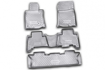 Коврики в салон Toyota Land Cruiser Prado 150 2009-2013 7 мест полиуретан 3D черные