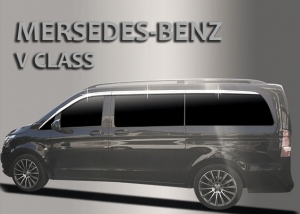 Дефлекторы хром на окна Mersedes benz V class (8шт.) - Автоаксессуары и тюнинг