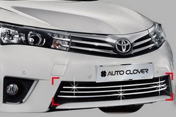 Накладки хромированные на решетку радиатора (низ) Autoclover - Toyota Corolla 2013-2019 - Автоаксессуары и тюнинг