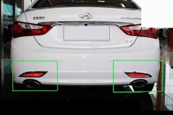 Накладки на задние противотуманки Hyundai Sonata YF хромированные
