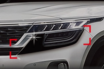 Накладки под передние фары черные Autoclover - KIA Seltos 2020-2025 - Автоаксессуары и тюнинг