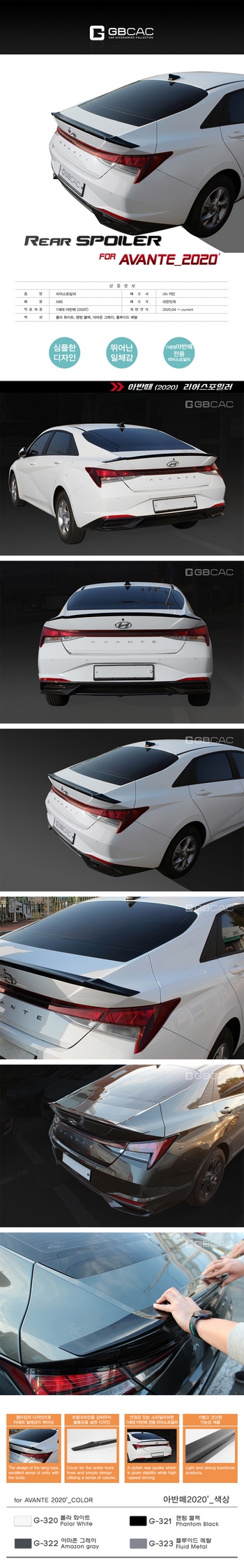 Спойлер на крышку багажника Kyoungdong - Hyundai Elantra VII 2021-2025 G-323
