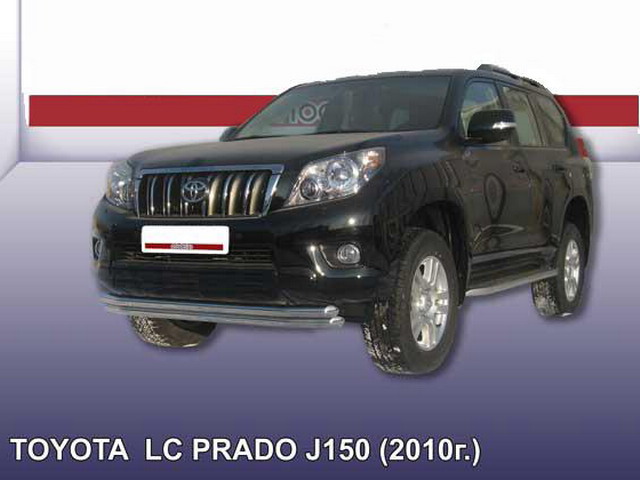 (TOP011) Защита переднего бампера двойная ф57+ф57 Toyota LC Prado 150 New 2009