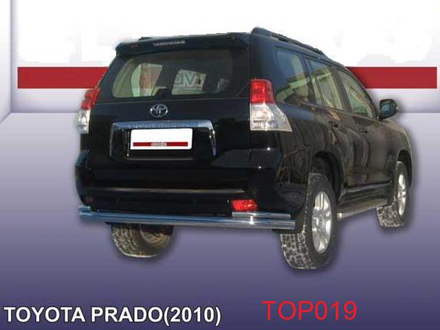 (TOP019) Защита заднего бампера двойная ф76+ф42 Toyota LC Prado 150 New 2009