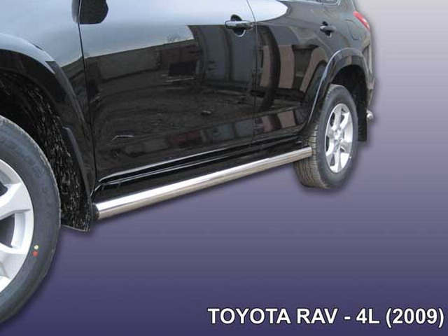 (TR014-09L) Пороги труба ф76 Toyota RAV-4 (2010) длинная база