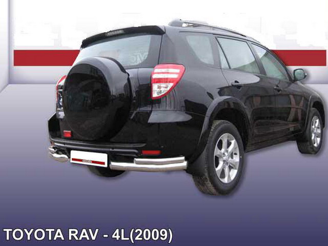 (TR017-09L) Уголки задние двойные ф76+ф42 Toyota RAV-4 (2010) длинная база