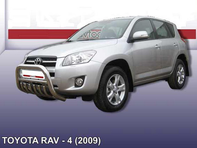 (TR4001-09) Кенгурятник низкий ф76 с защитой картера Toyota RAV 4 New 2009 короткая база