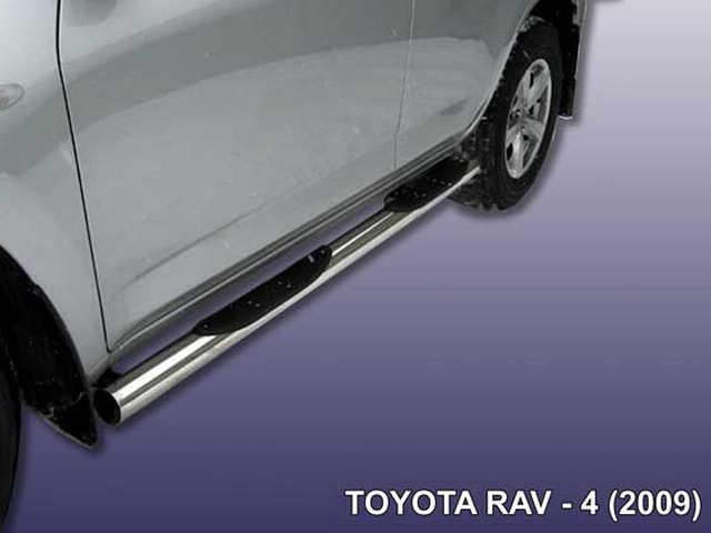 (TR4009-09)Пороги с проступями ф76 Toyota RAV 4 New 2009 короткая база