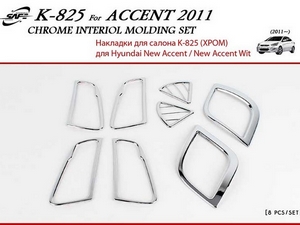 Хромированные накладки на торпеду Hyundai Solaris 2011 по 2016 partID:1321qi - Автоаксессуары и тюнинг