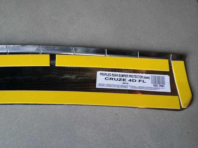Накладка на задний бампер с загибом Chevrolet Cruze Sedan (2013-) (ALU-FROST) нерж.сталь 25-3981