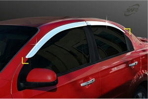 Chevrolet Aveo sedan 2005 - 2011 ветровики(хром) partID:53qw - Автоаксессуары и тюнинг