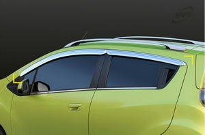 Шевроле Спарк дефлекторы на окна хромированные 4шт - Автоаксессуары и тюнинг