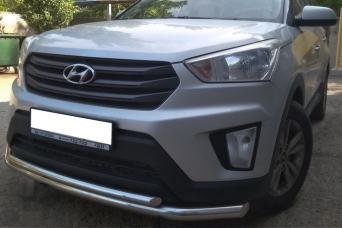 Защита переднего бампера Hyundai Creta двойная